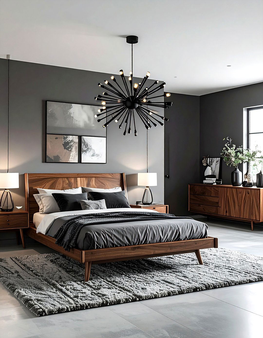 Black Sputnik Chandelier - 30 bedroom chandelier ideas