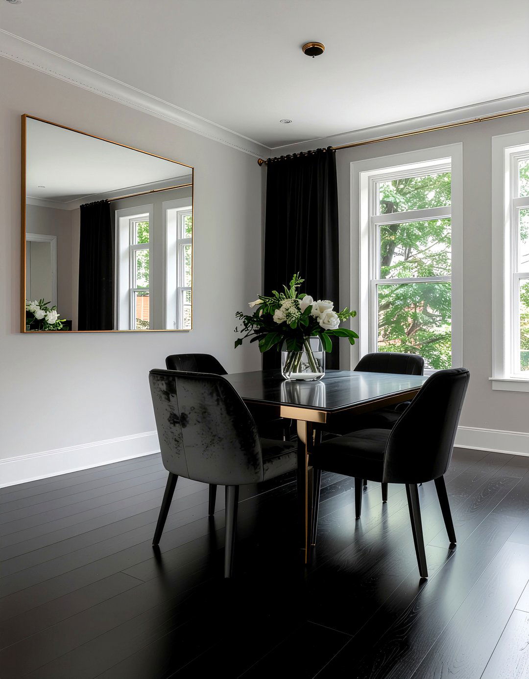 Black Stained Hardwood Dining Room - 30 dining room hardwood floor ideas