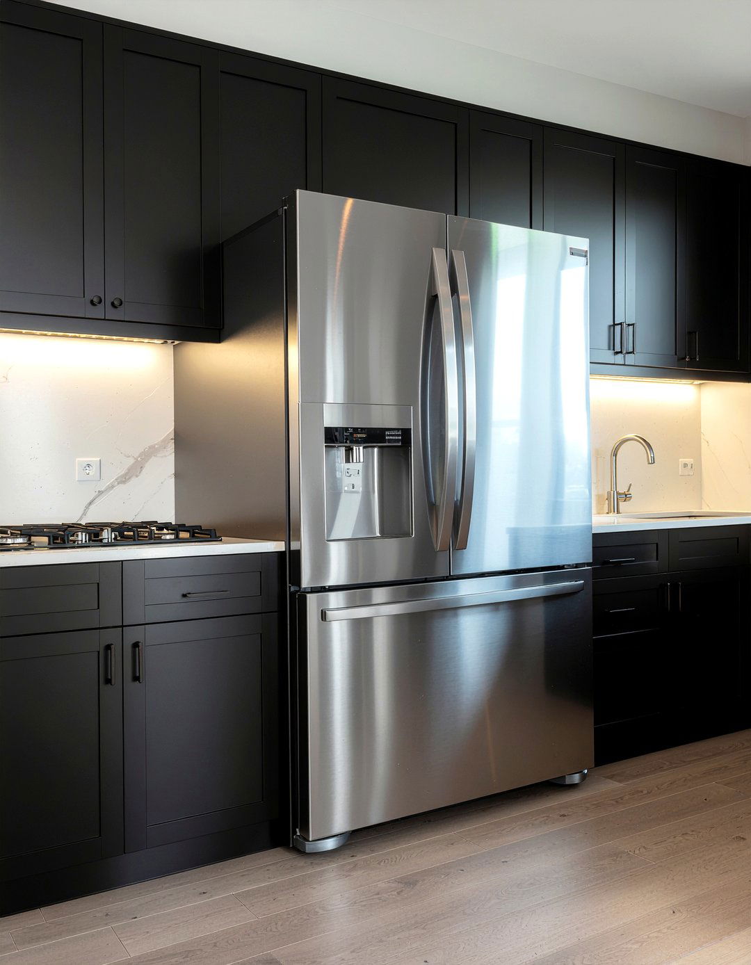 Black Stainless Steel Beverage Fridge - 30 beverage refrigerator kitchen ideas