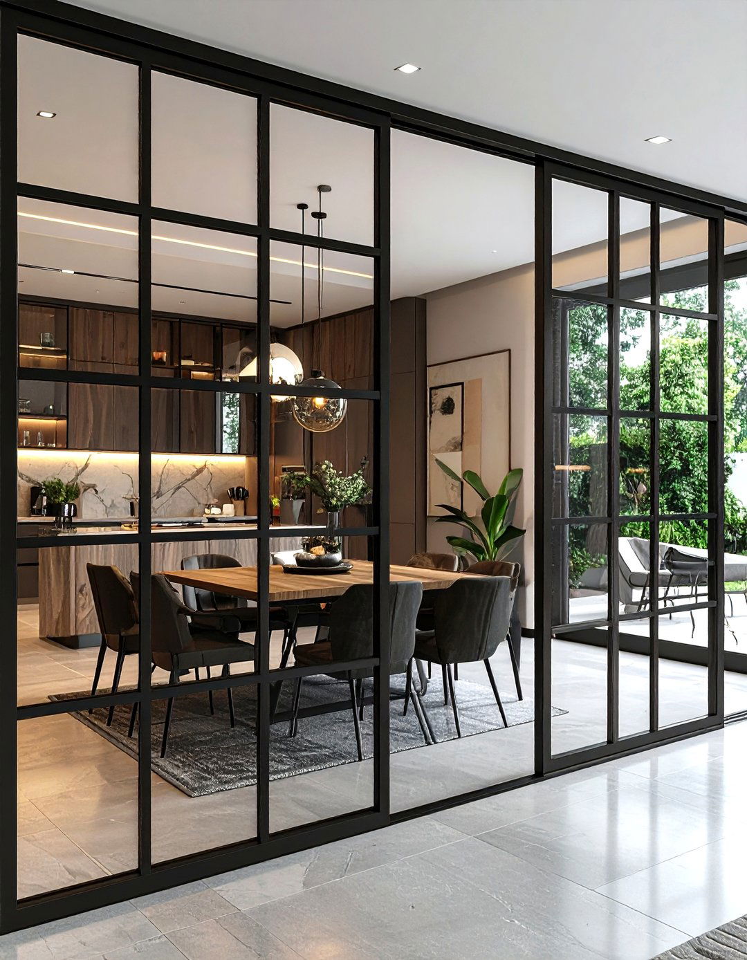 Black Steel Frame Doors - 30 dining room door ideas