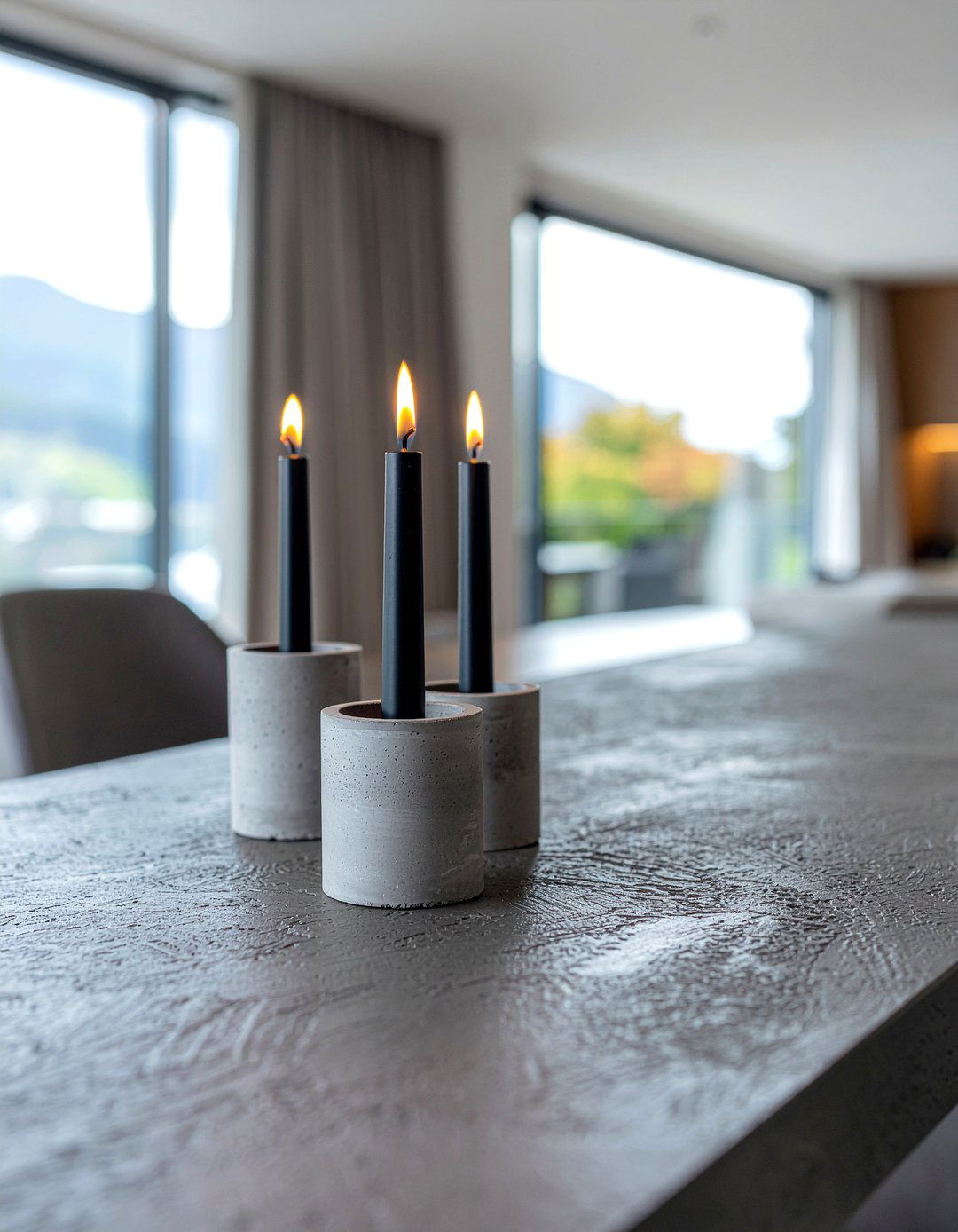 Black Taper Candle Minimalist Style - 30 candlelit dining room ideas