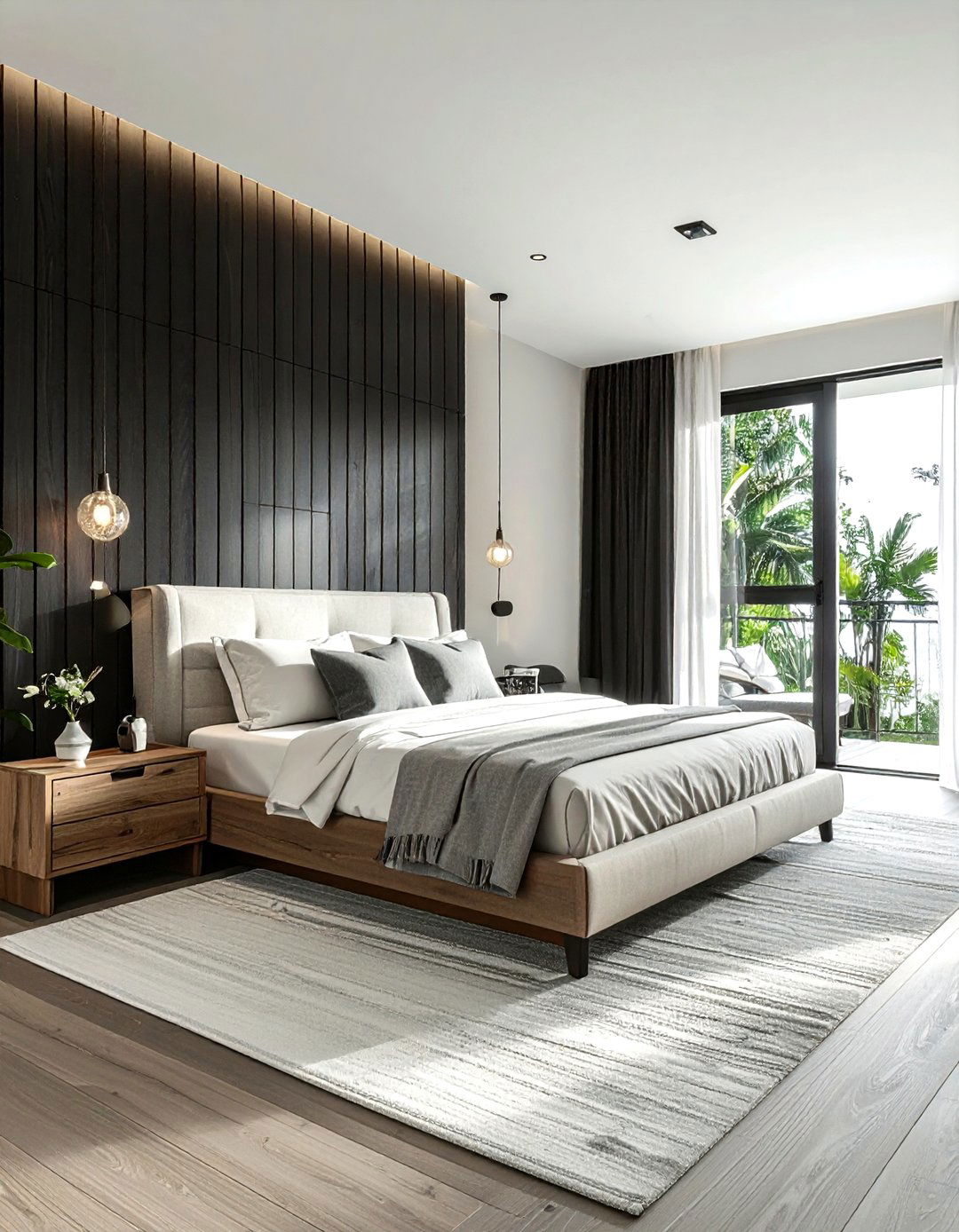 Black Timber Coastal Design - 30 coastal black bedroom ideas
