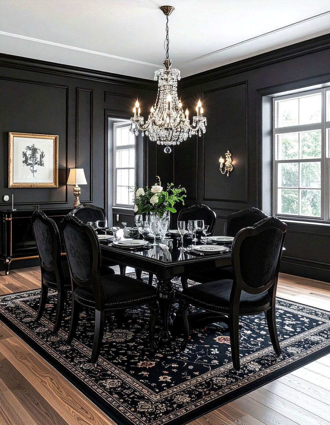 Black Traditional Dining Room - 30 black dining room design ideas