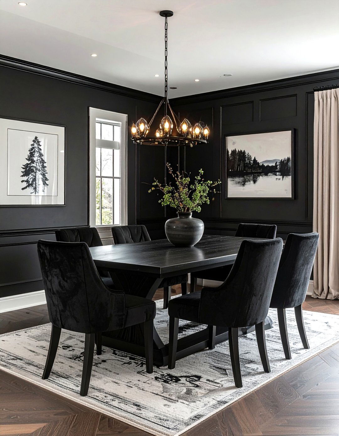 Black Transitional Dining Room - 30 black dining room design ideas