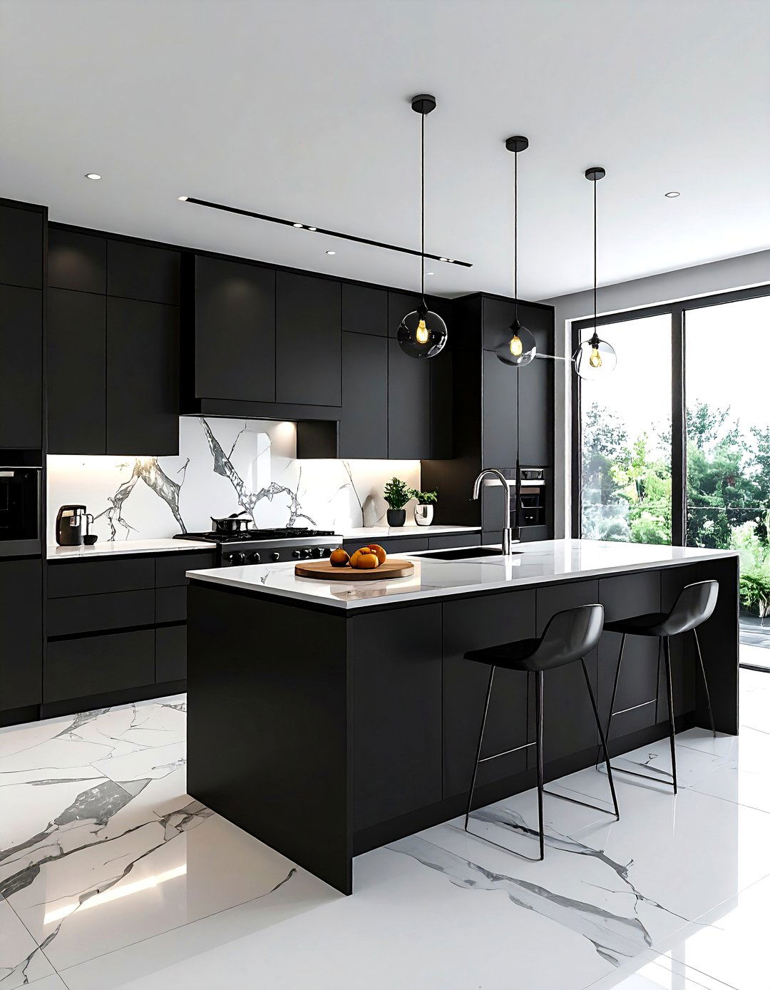 Black U shaped kitchen - 30 U-shaped kitchen ideas