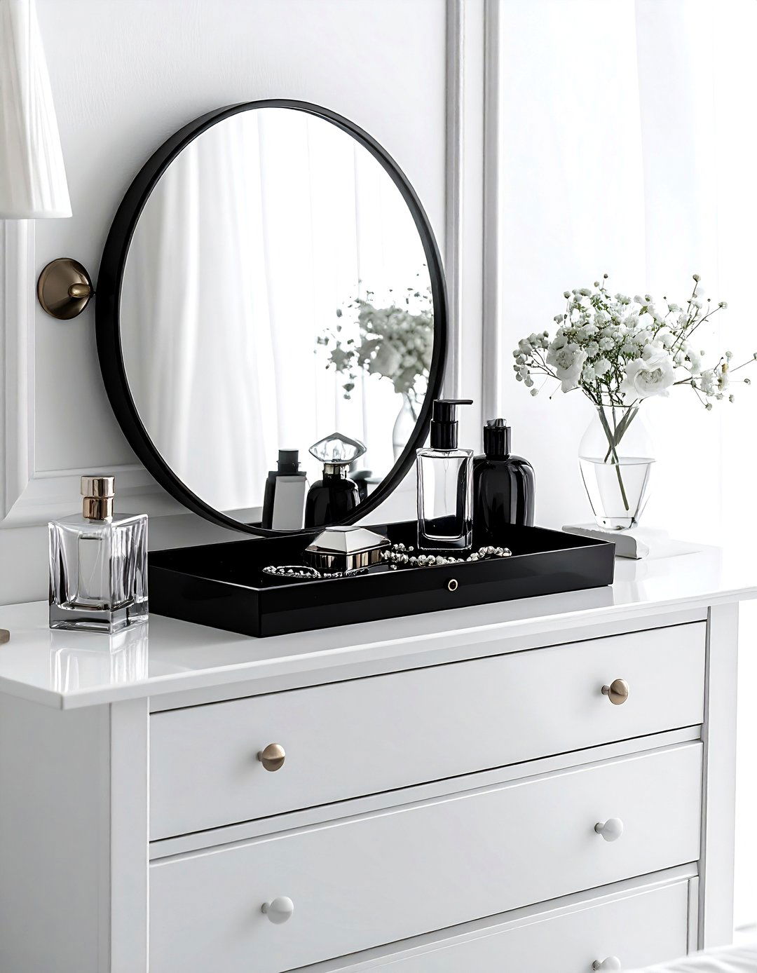 Black Vanity Trays - 30 black bedroom accessories ideas