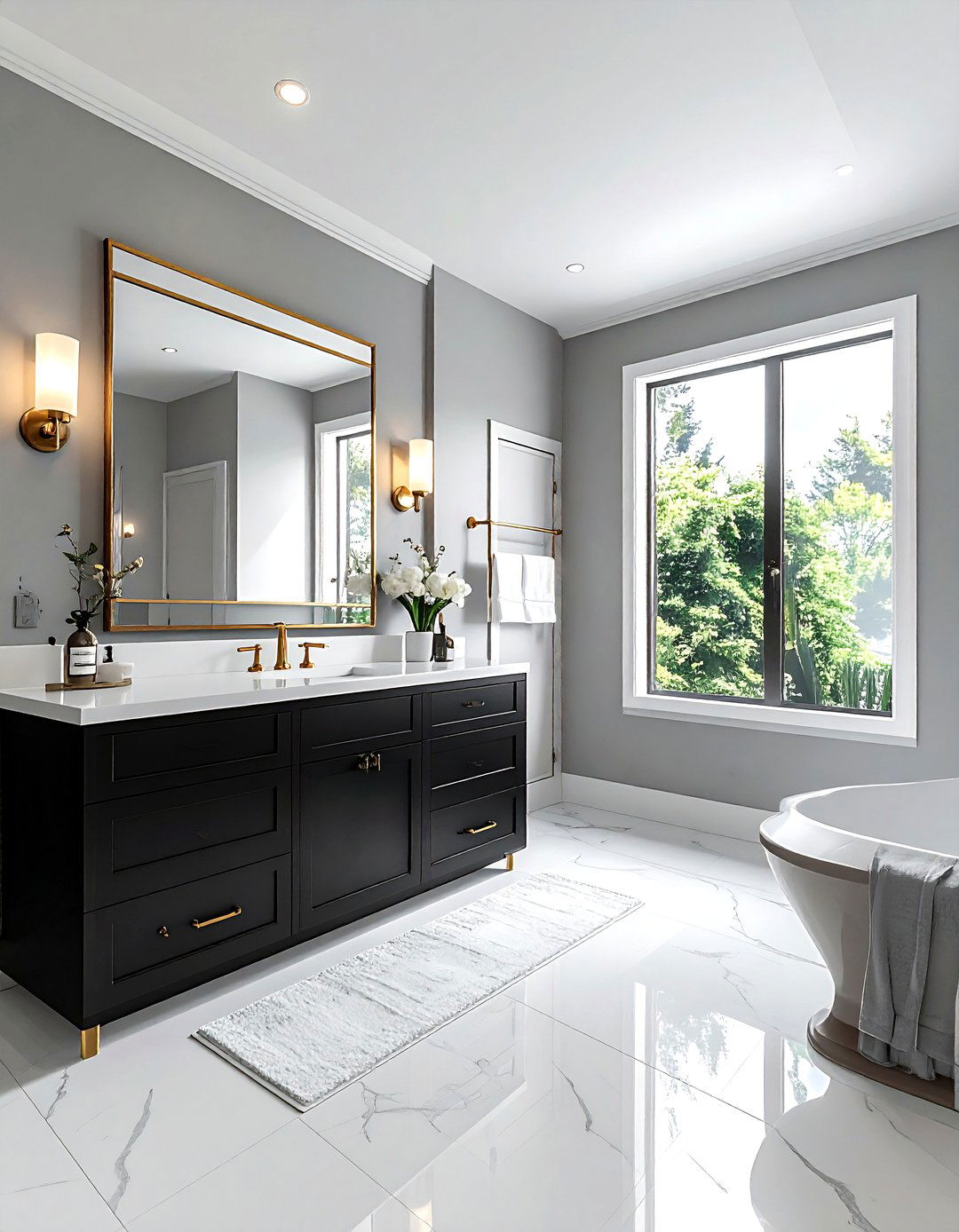 Black Vanity White Countertop Bathroom - 30 white and black bathroom ideas