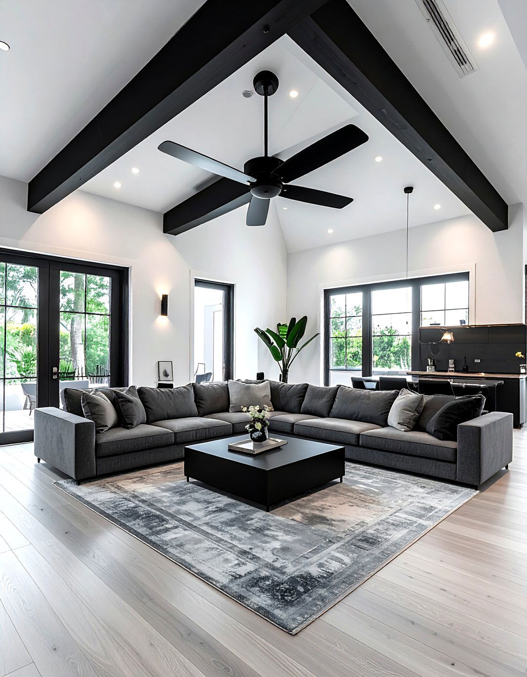 Black Vaulted Ceiling Living Room - 30 living room black ceiling ideas