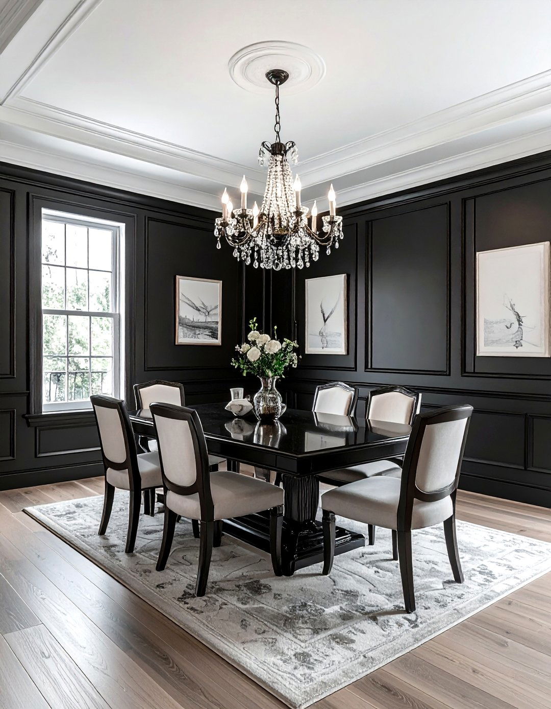 Black Wainscoting Dining Room - 30 black dining room design ideas