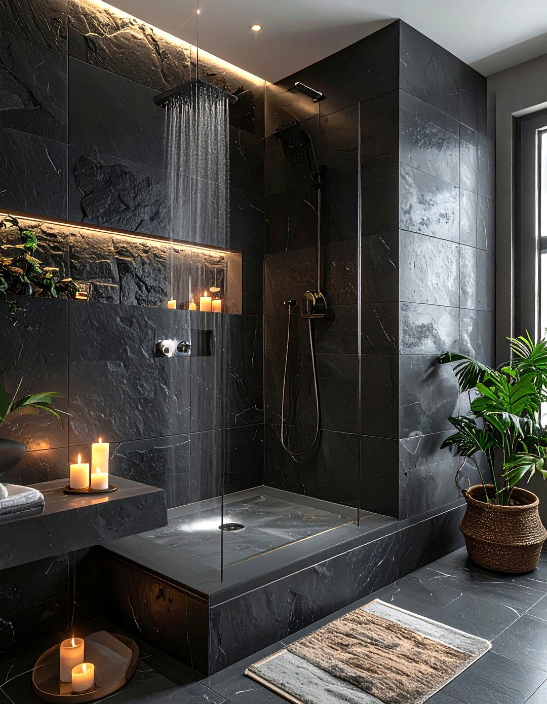 Black Walk In Shower - 30 black bathroom design ideas