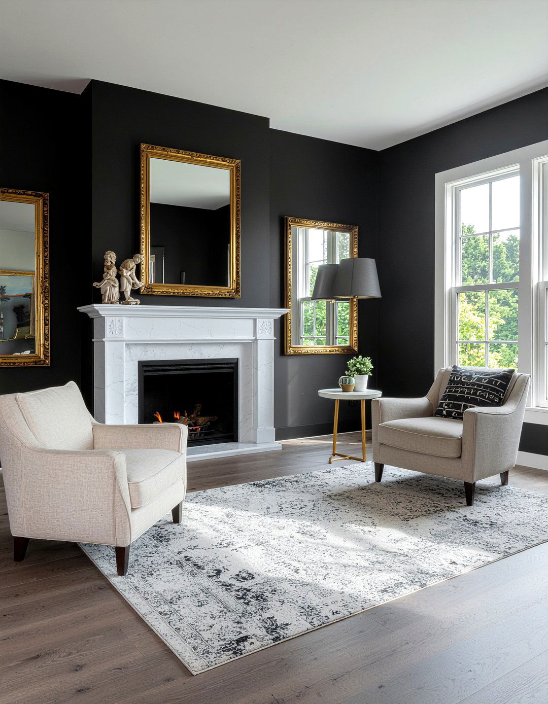 Black Walls - 30 dramatic living room ideas