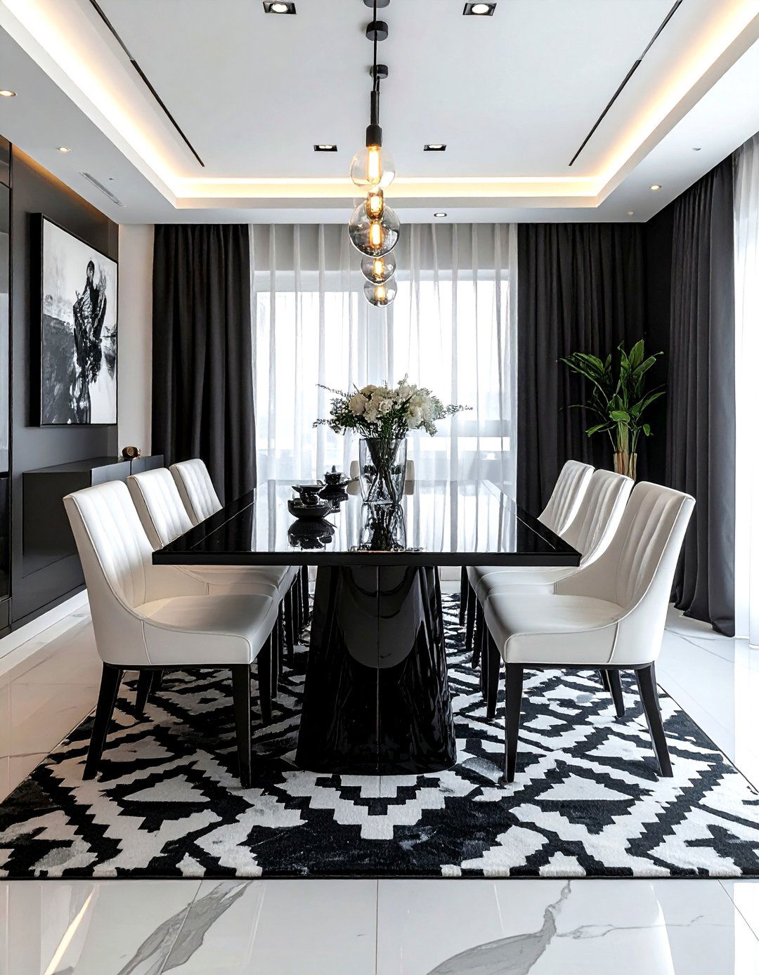 Black White Dining - 30 sophisticated dining room ideas