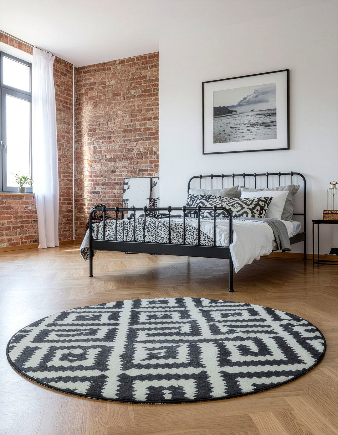 Black White Round Rug - 30 bedroom round rugs