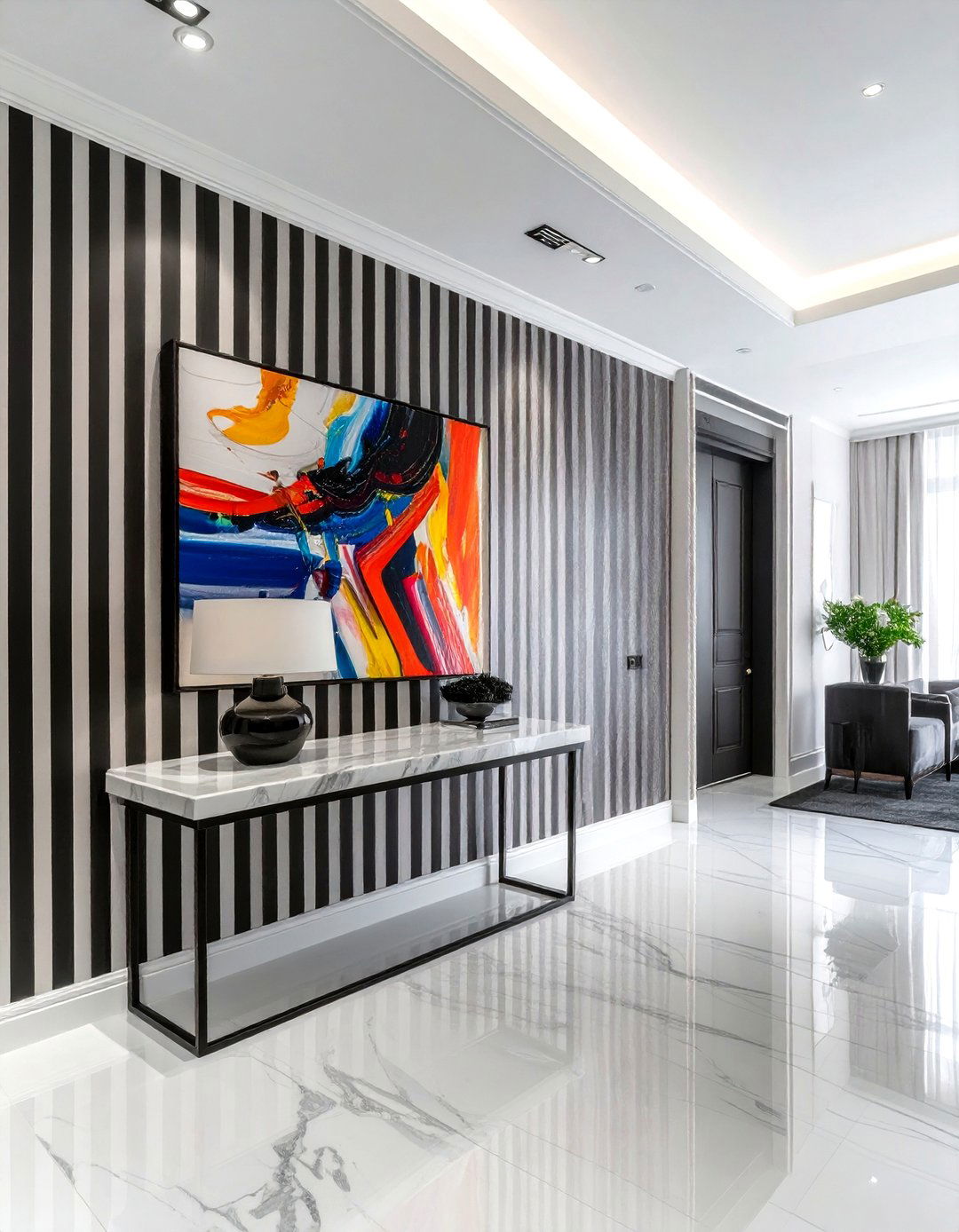 Black White Stripe - 30 bold wallpaper ideas