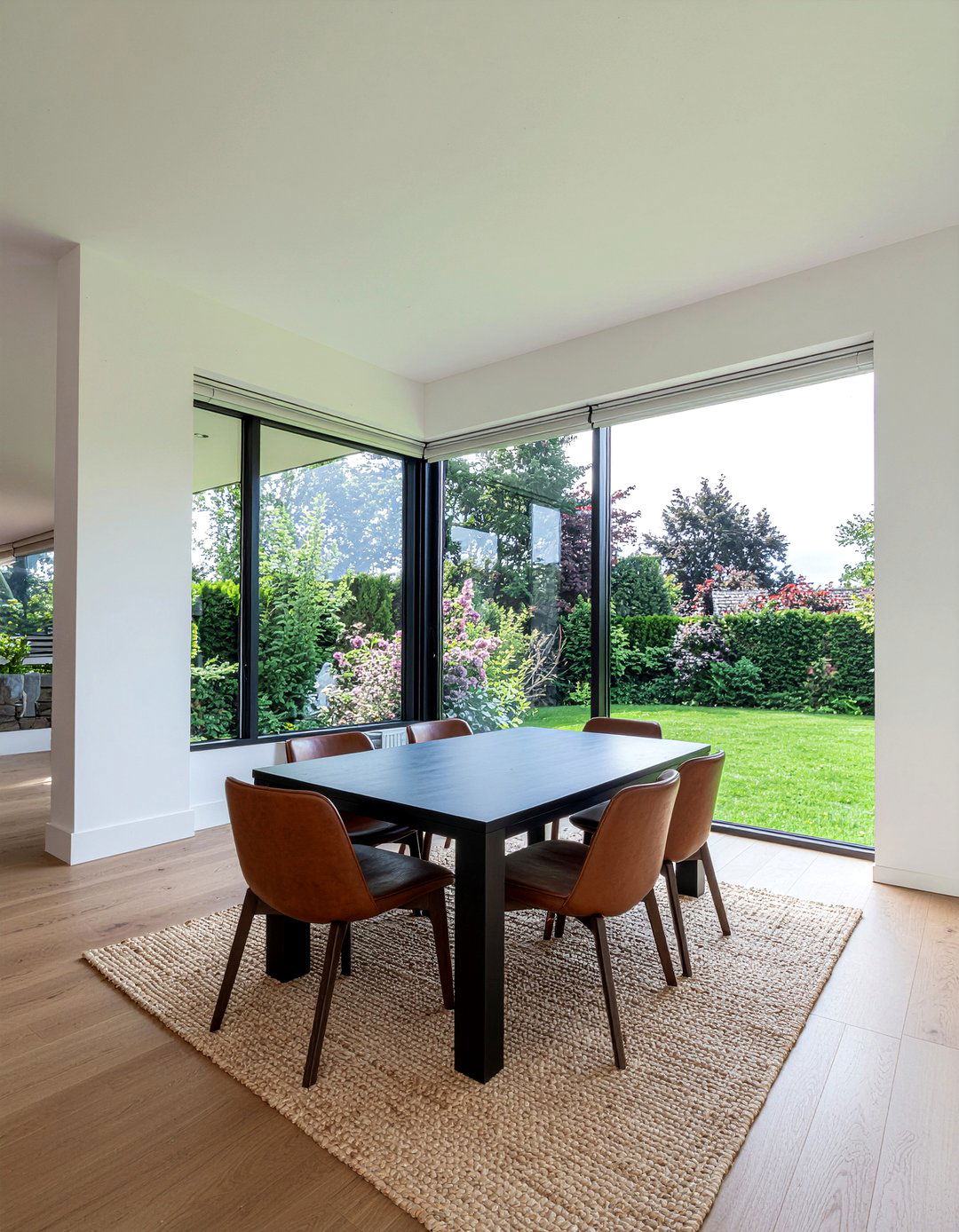 Black Window Frame Design - 30 rustic chic dining room ideas