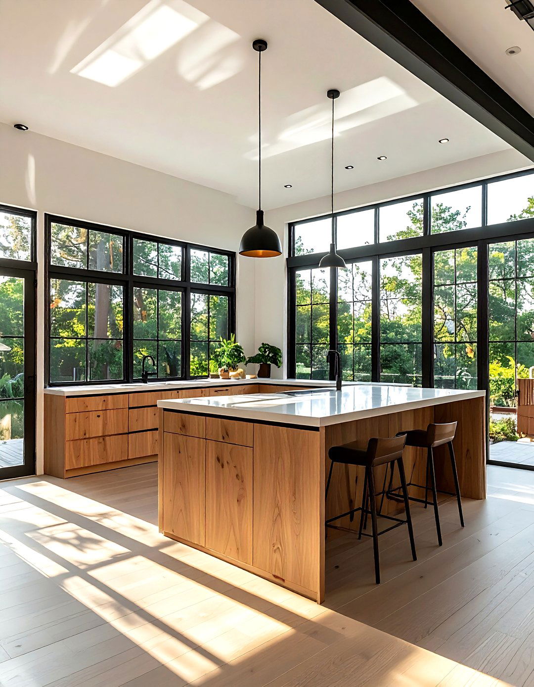 Black Window Frames - 30 black accent kitchen ideas