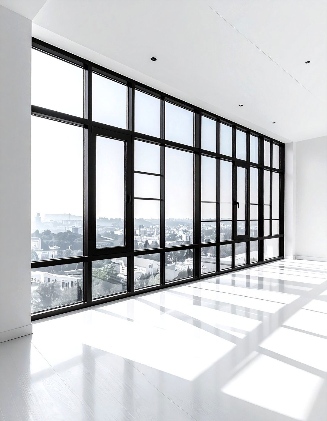 Black Window Frames White Walls - 30 black and white decor ideas