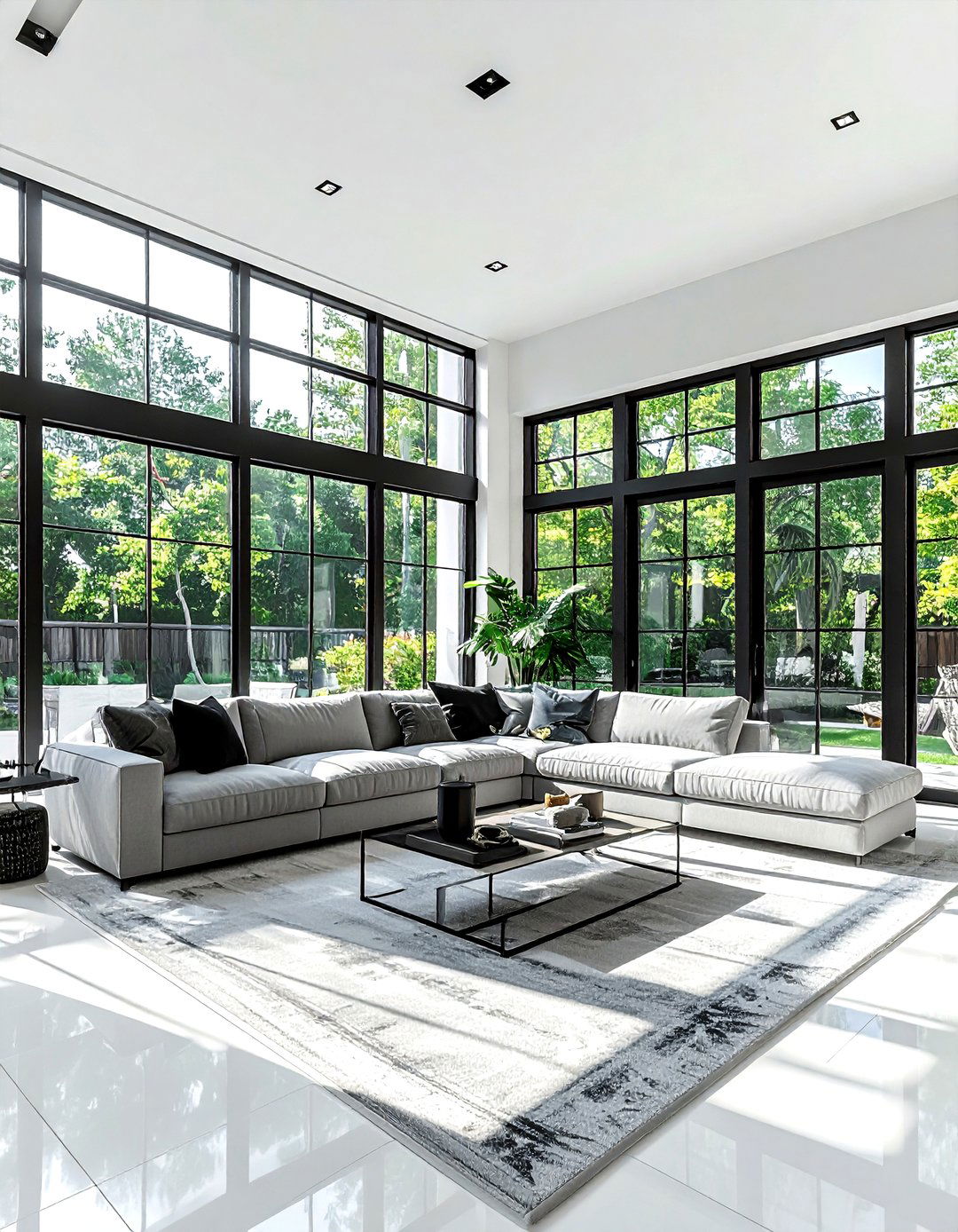 Black Window Trim - 30 living room trim ideas