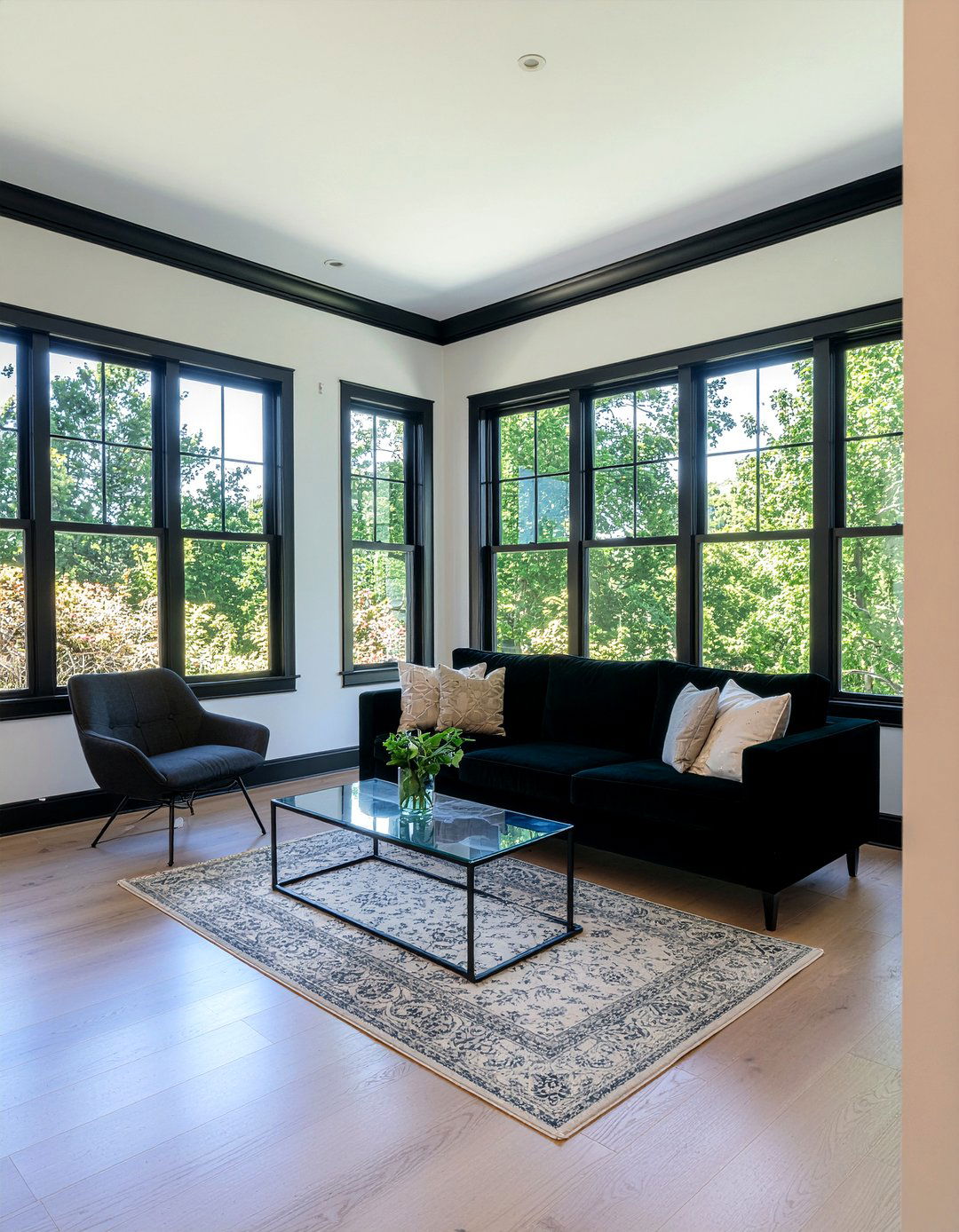 Black Window Trim - 30 living room trim work ideas