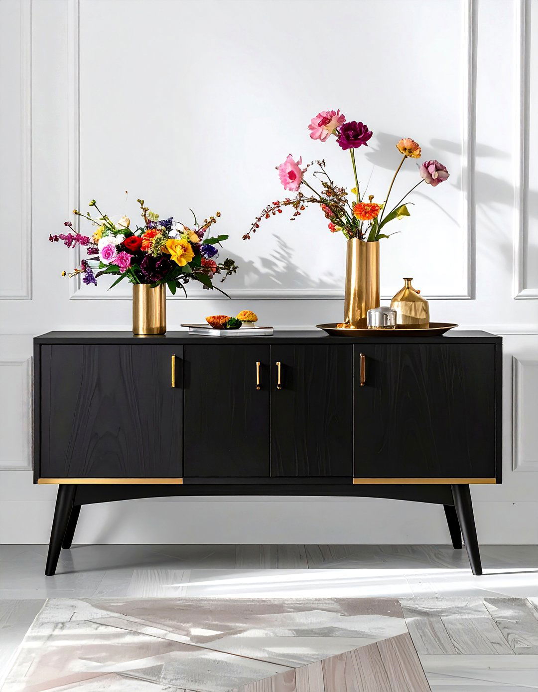 Black Wood Buffet With Gold Hardware - 30 wood buffet dining room ideas