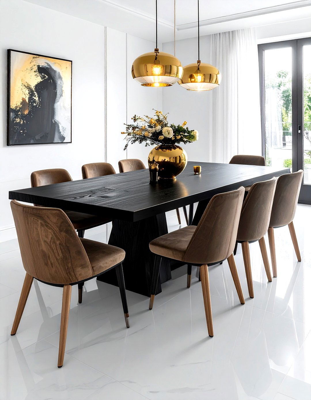 Black Wood Dining Table - 30 wood dining room ideas