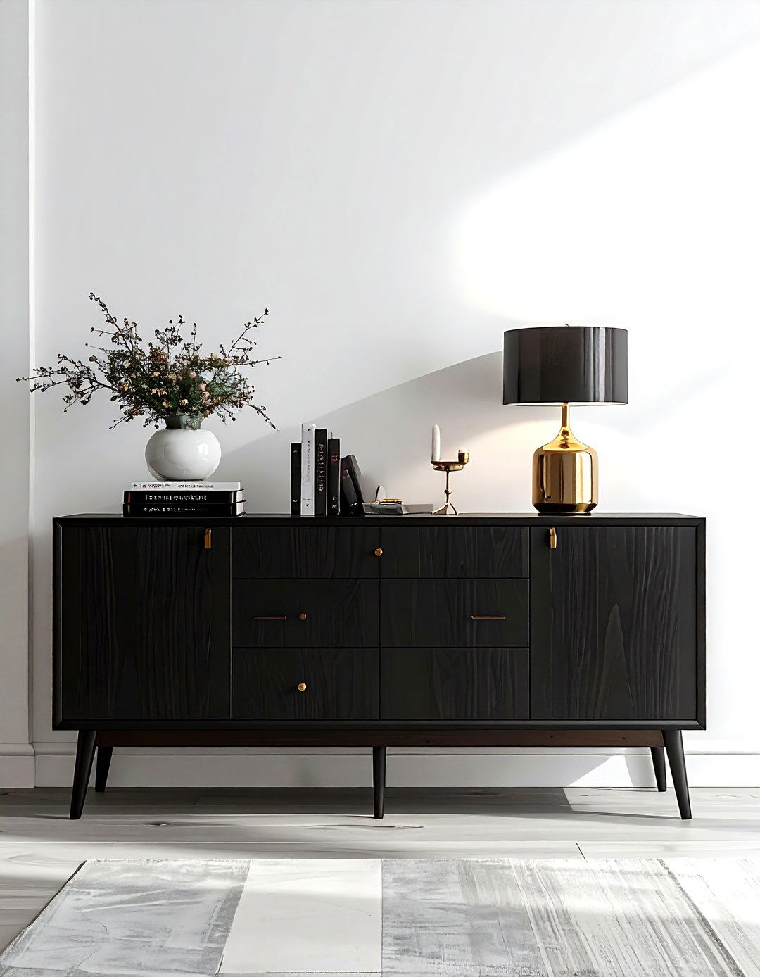 Black Wood Sideboard - 30 black dining room accessories ideas