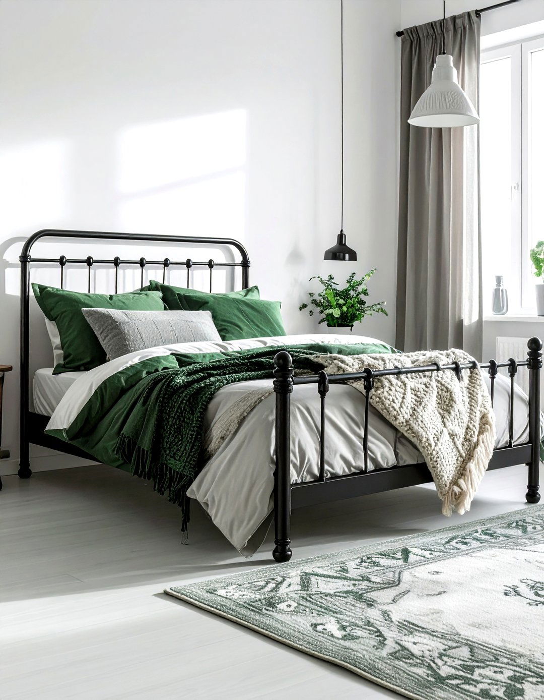 Black Wrought Iron Bed - 30 rustic black bedroom ideas