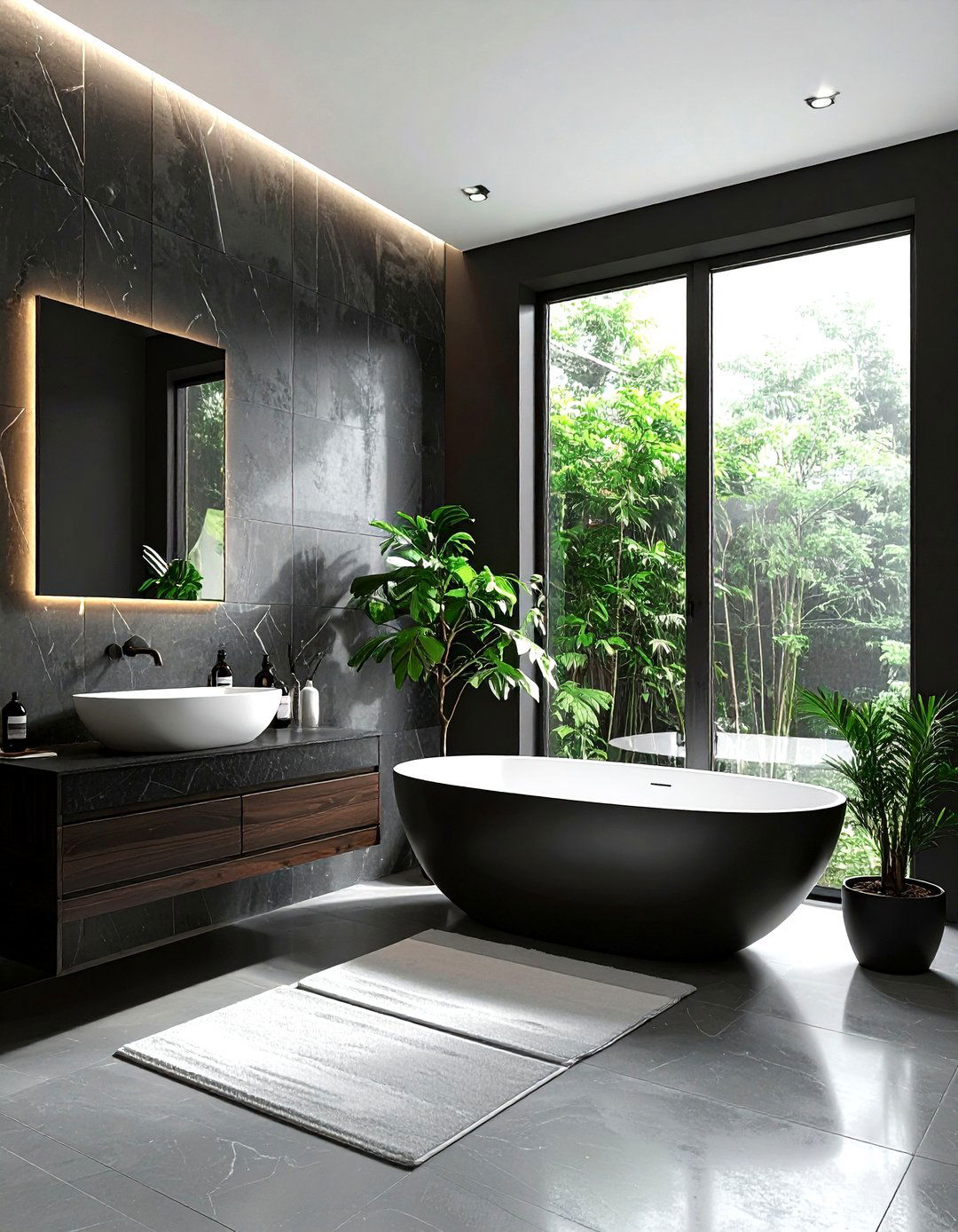Black Zen Bathroom - 30 dark black bathroom ideas
