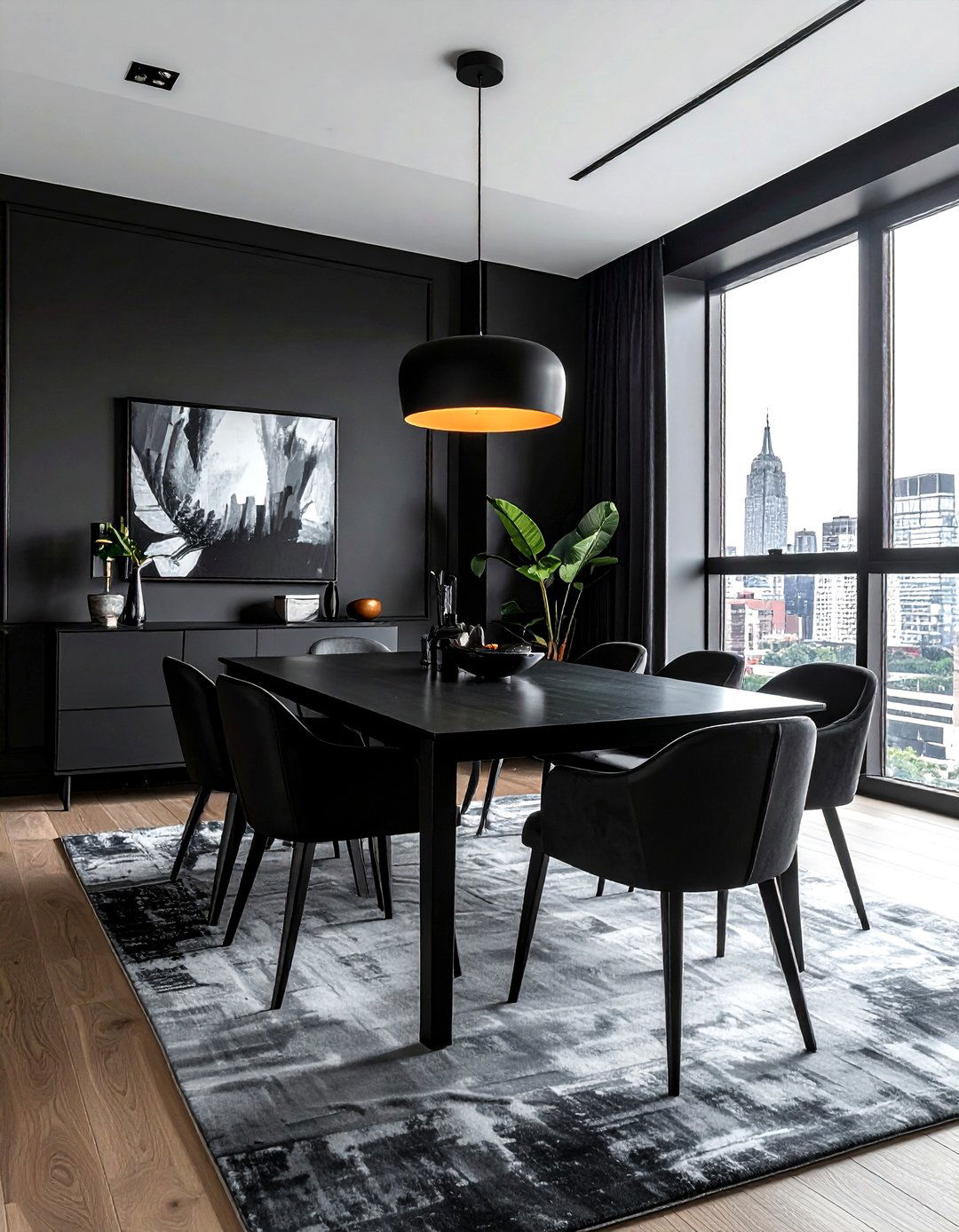 Black accent dining room - 30 Tribeca dining room ideas