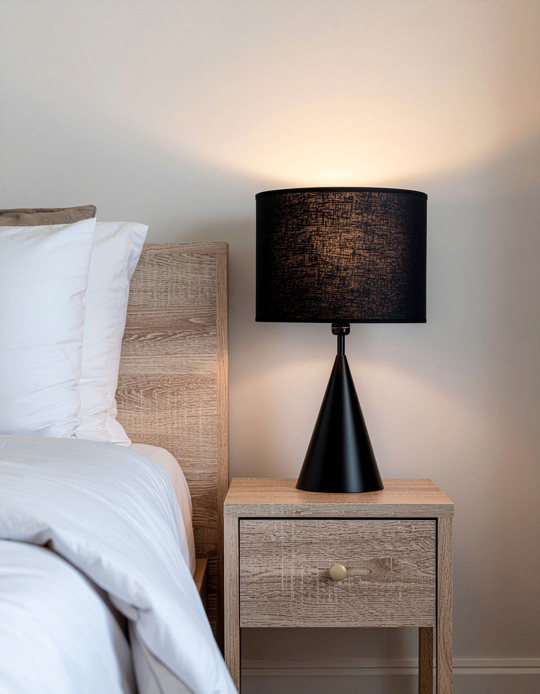 Black accent lamp - 30 Danish bedroom ideas