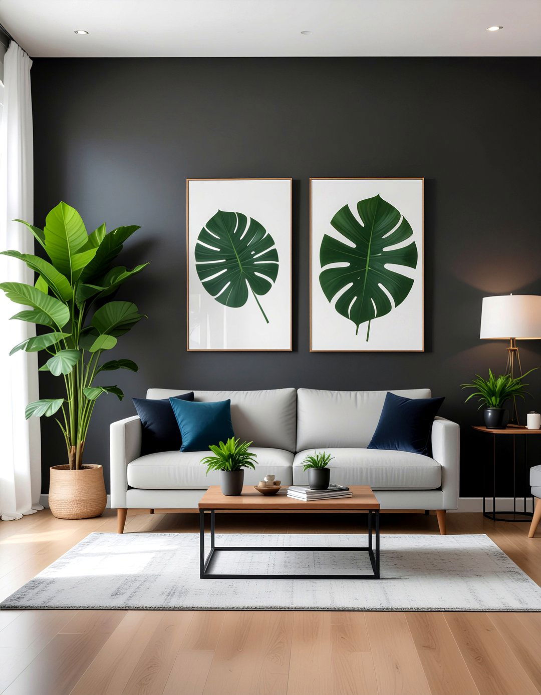 Black accent wall - 30 living room accent walls