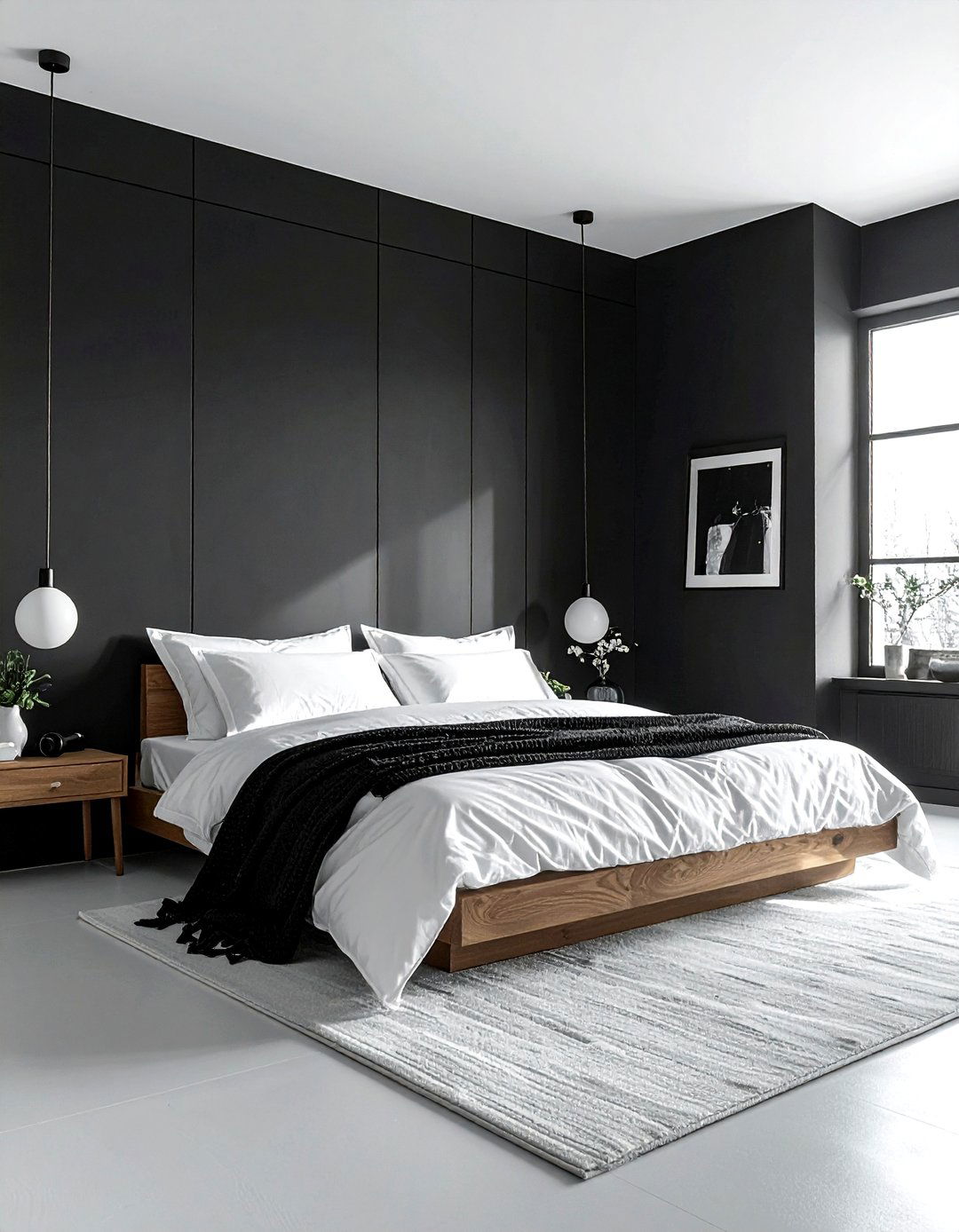 Black accent wall - 30 moody decor ideas