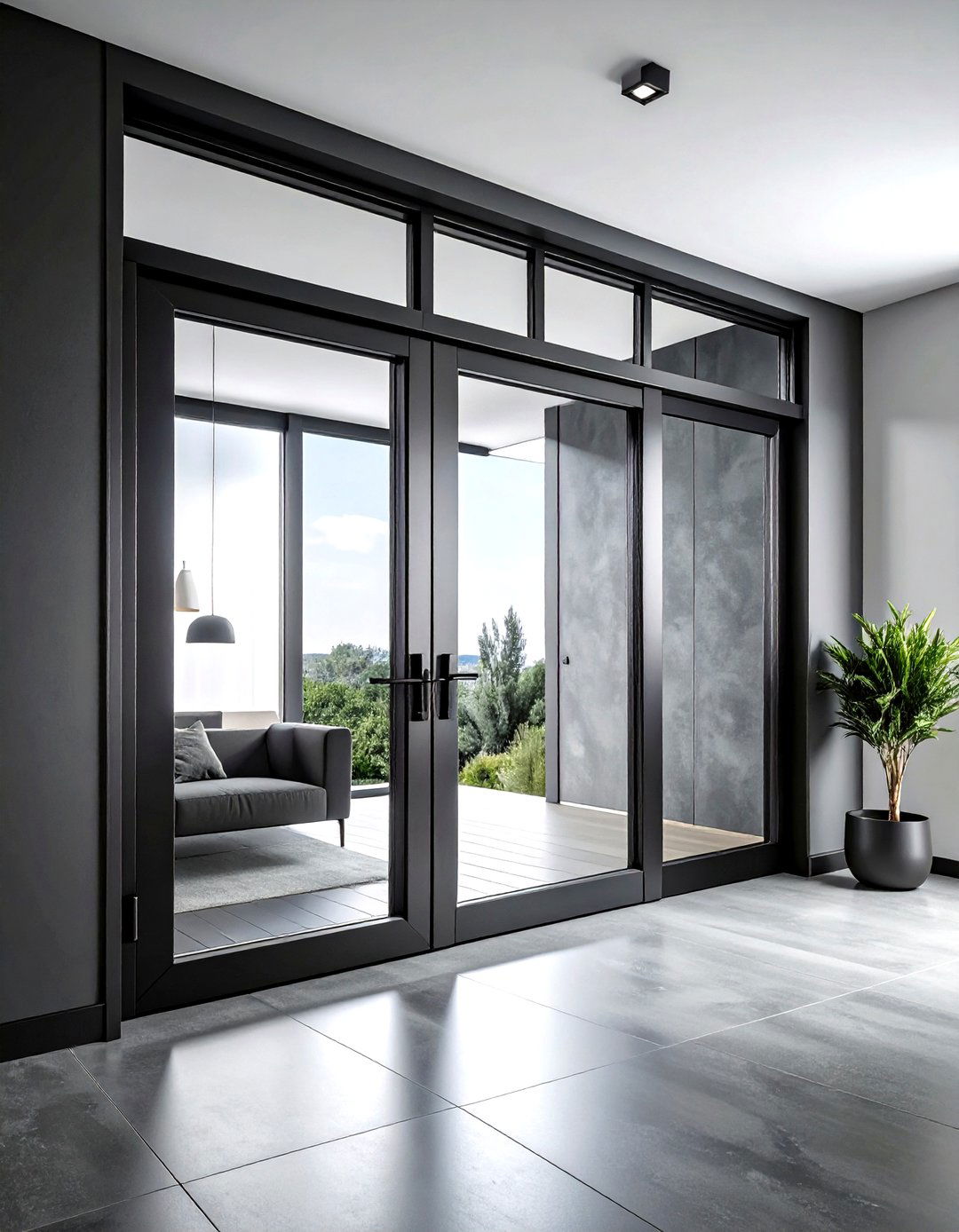 Black aluminum bifold doors - 30 living room bifold doors