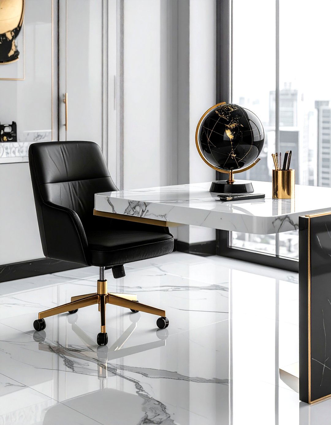 Black and Gold Globe - 30 decorative globe ideas