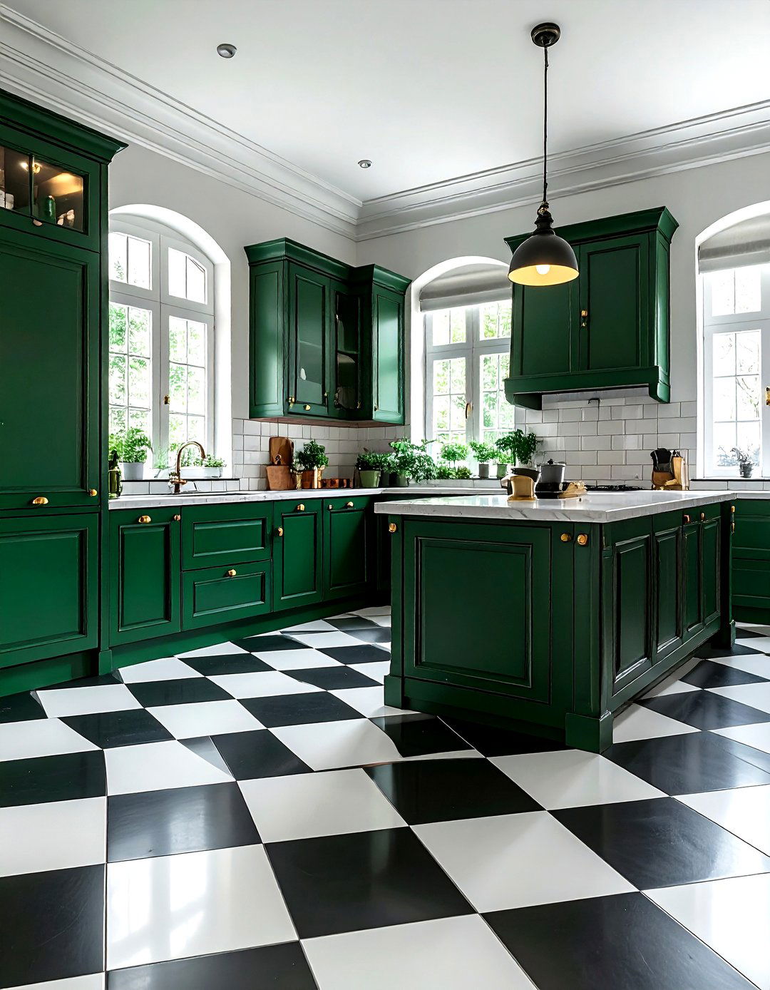 Black and White Checkerboard - 30 kitchen floor design ideas