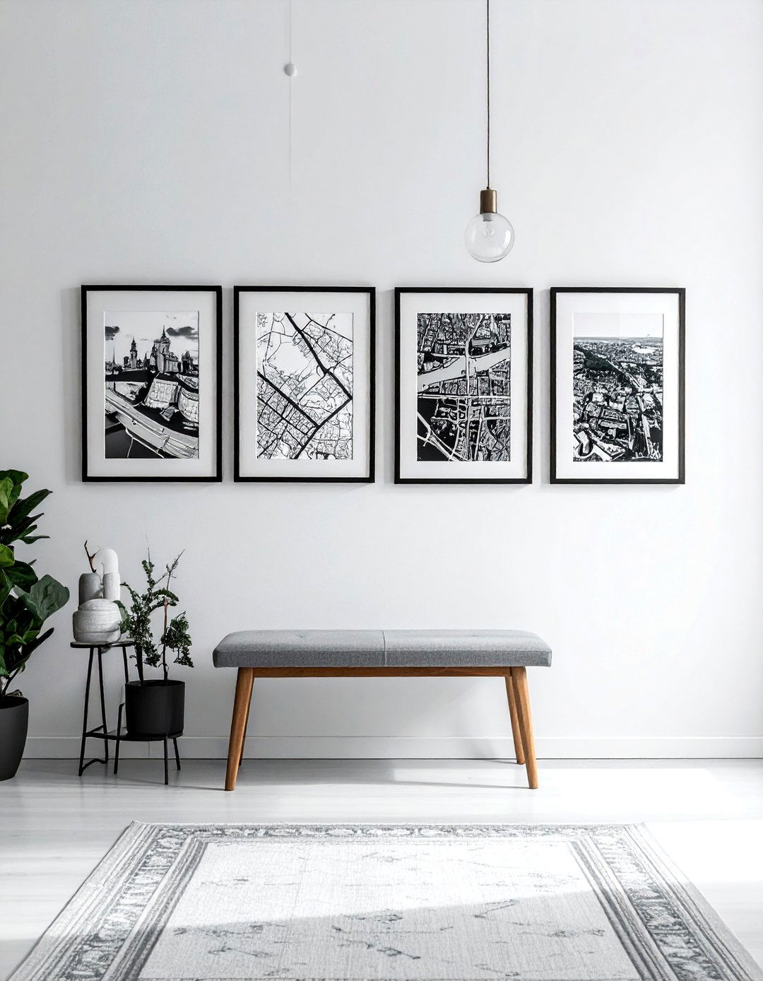 Black and White City Map - 30 map decor ideas