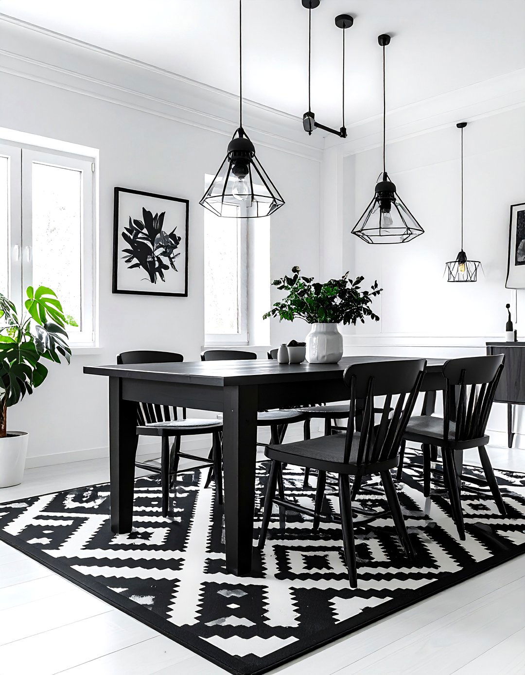 Black and White Dining Room - 30 American dining room ideas