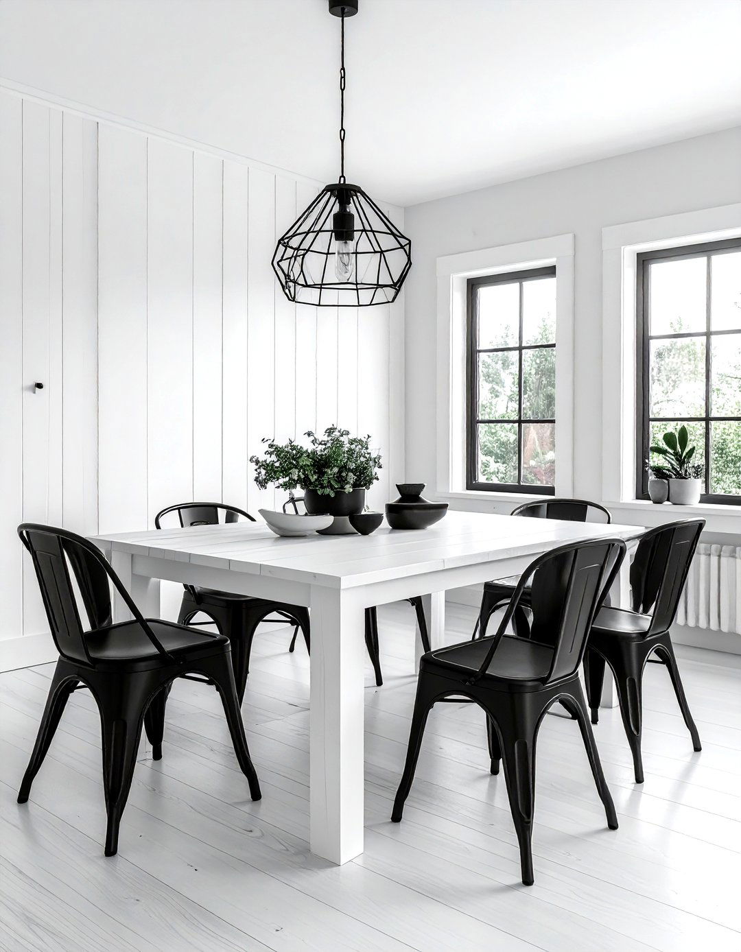 Black and White Dining Room - 30 modern farmhouse dining room ideas