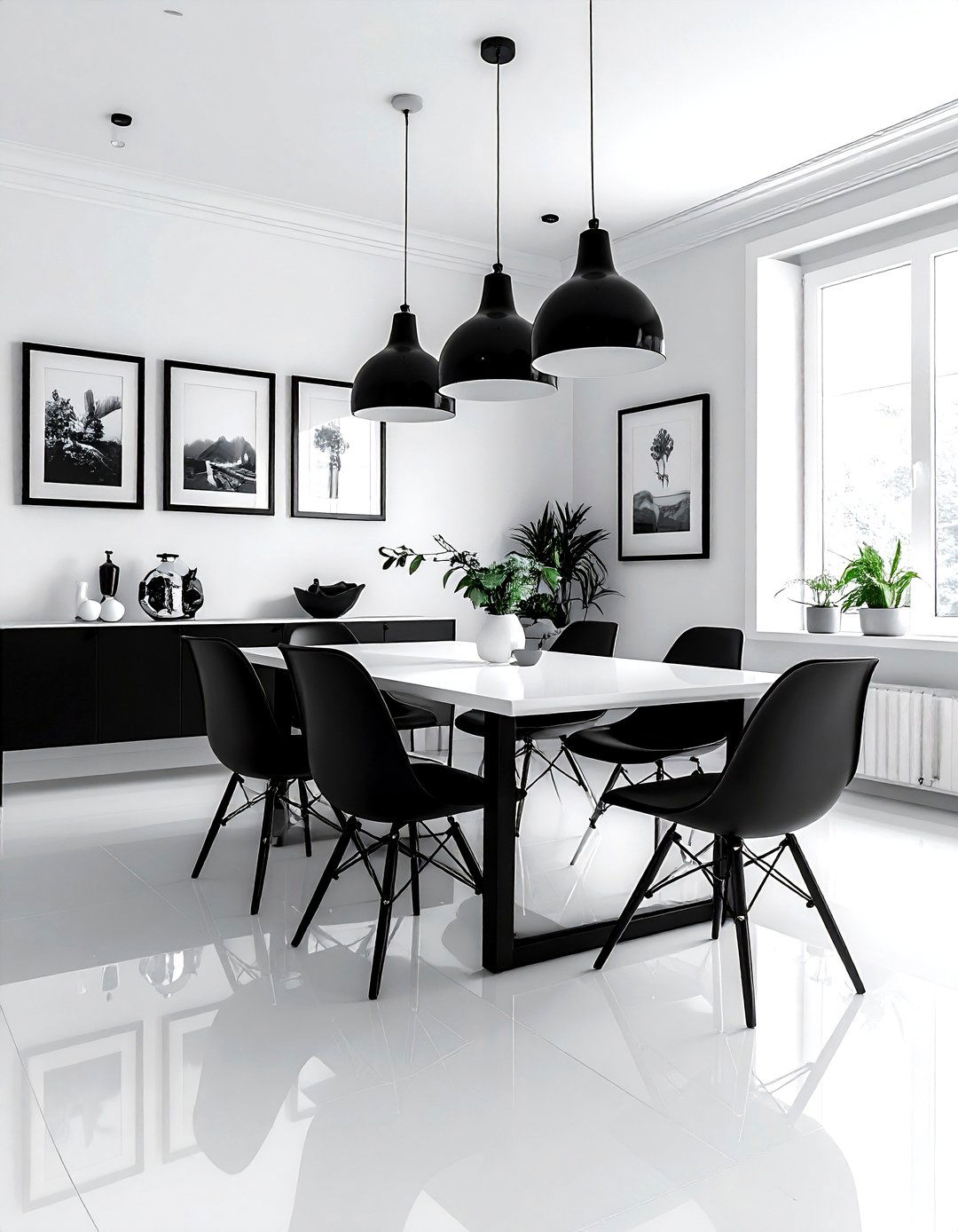 Black and White Dining Room - 30 white dining room decor ideas