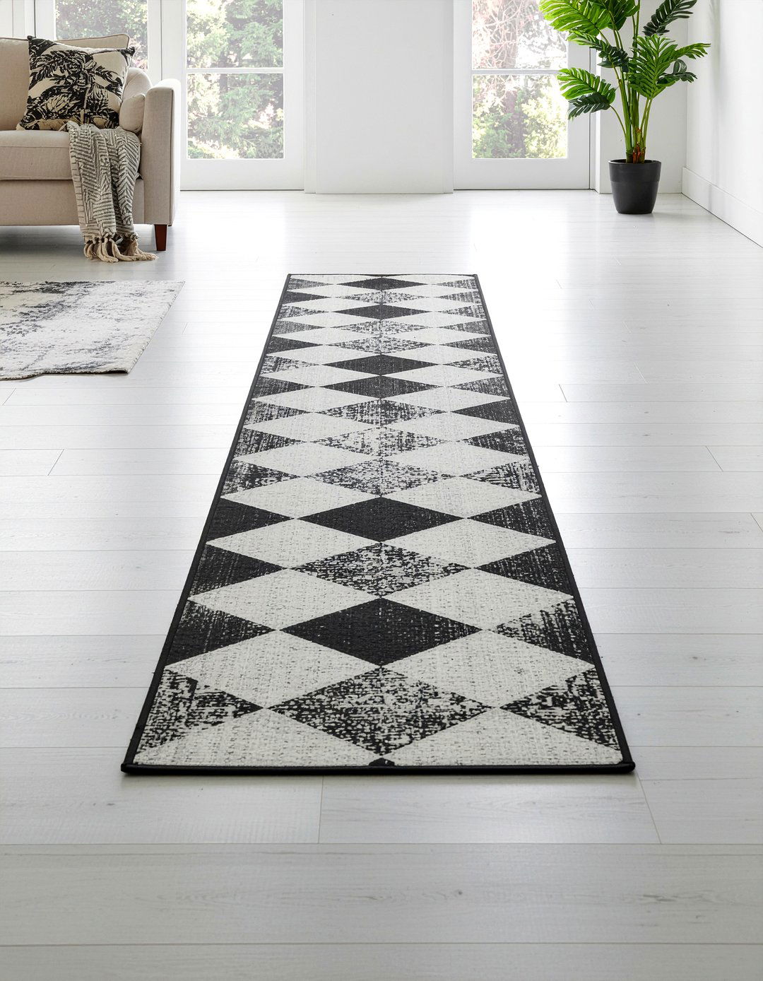 Black and White Runner - 30 living room runner rugs