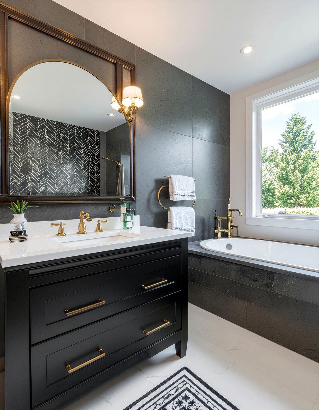 Black and brass - 30 mixed metal bathroom ideas