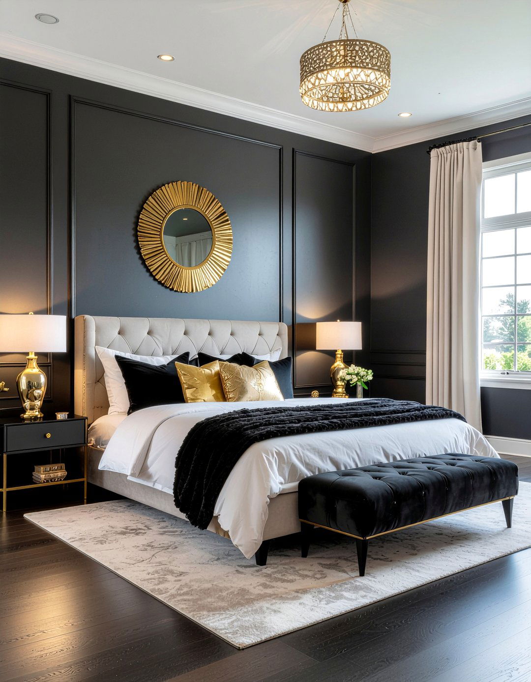 Black and gold bedroom - 30 gold accent bedroom ideas