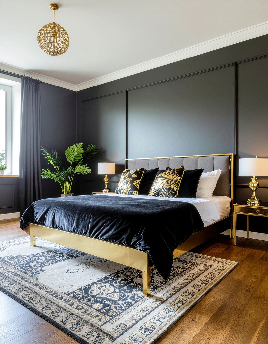 Black and gold bedroom - 30 jewel toned bedroom ideas