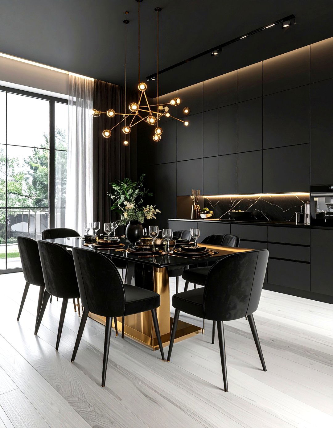 Black and gold dining room - 30 luxurious dining room ideas
