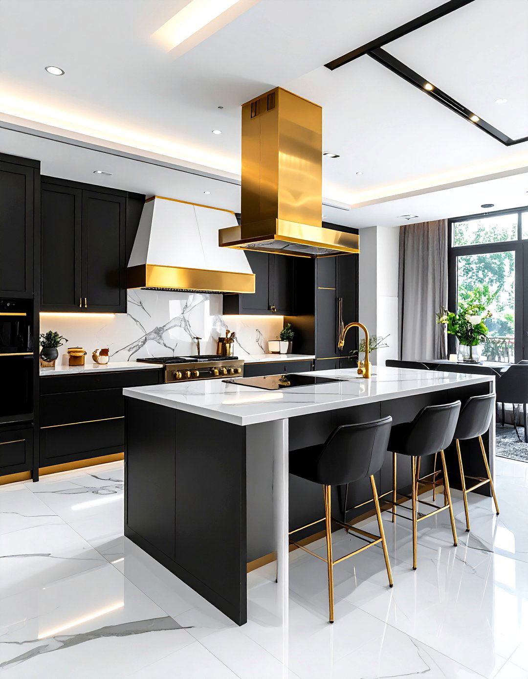 Black and gold kitchen - 30 gold kitchen decor ideas