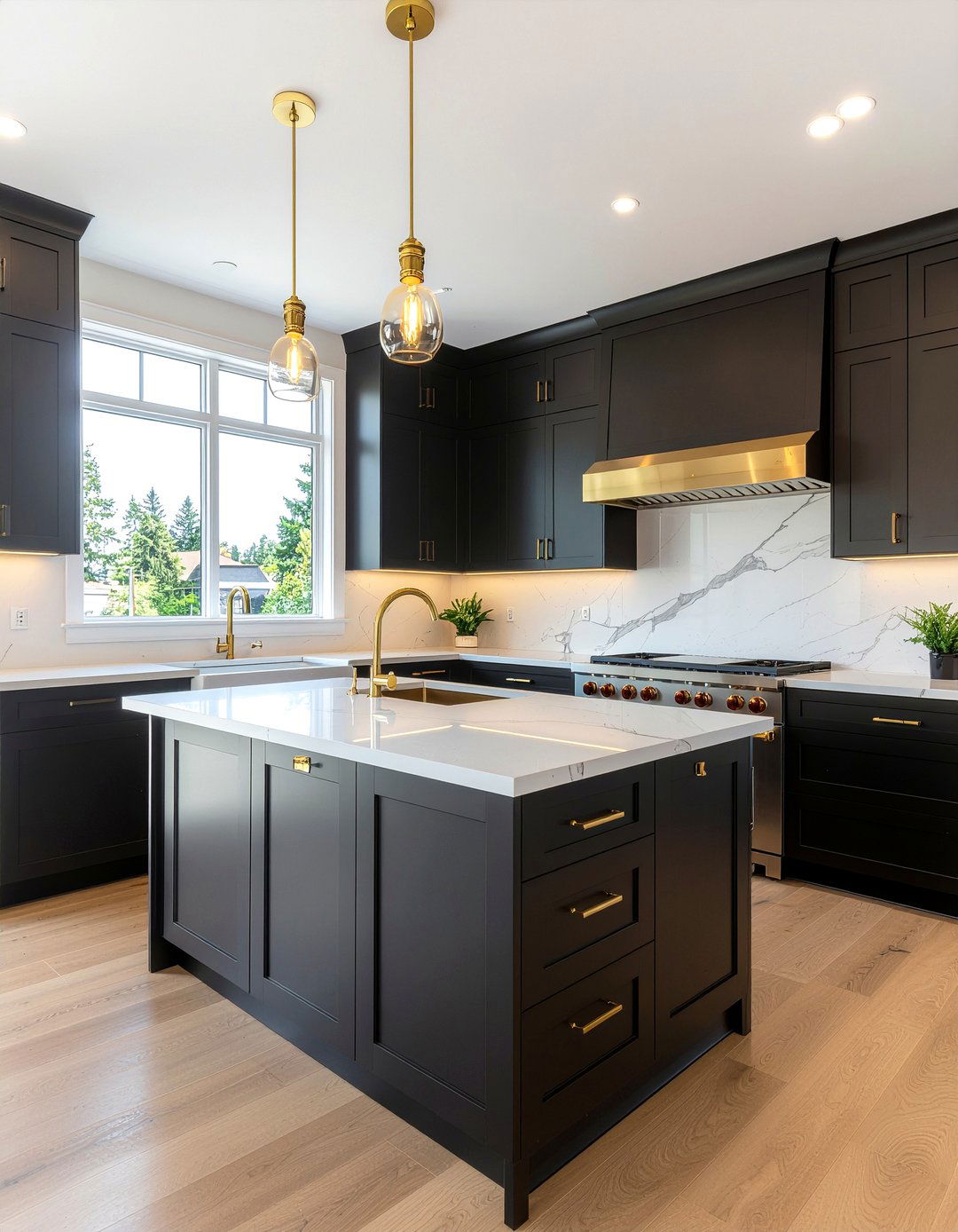 Black and gold kitchen - 30 gold kitchen ideas