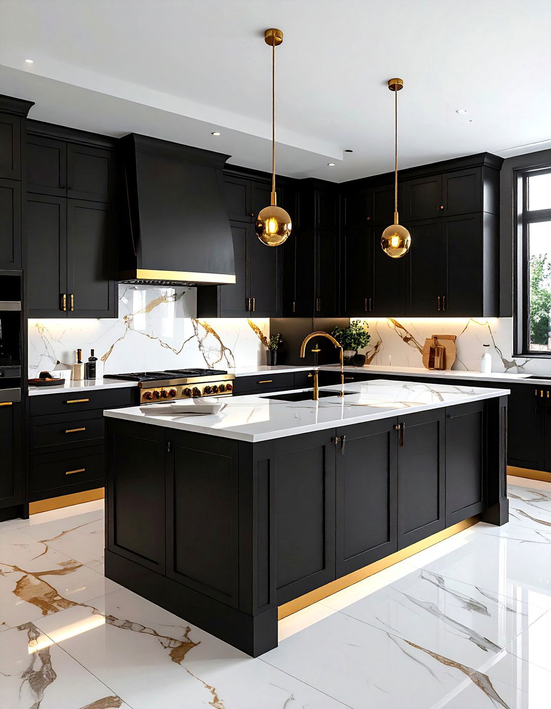 Black and gold kitchen - 30 new construction kitchen ideas