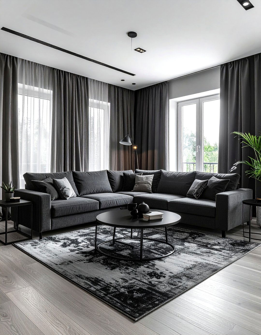 Black and grey living room - 30 black living room decor ideas