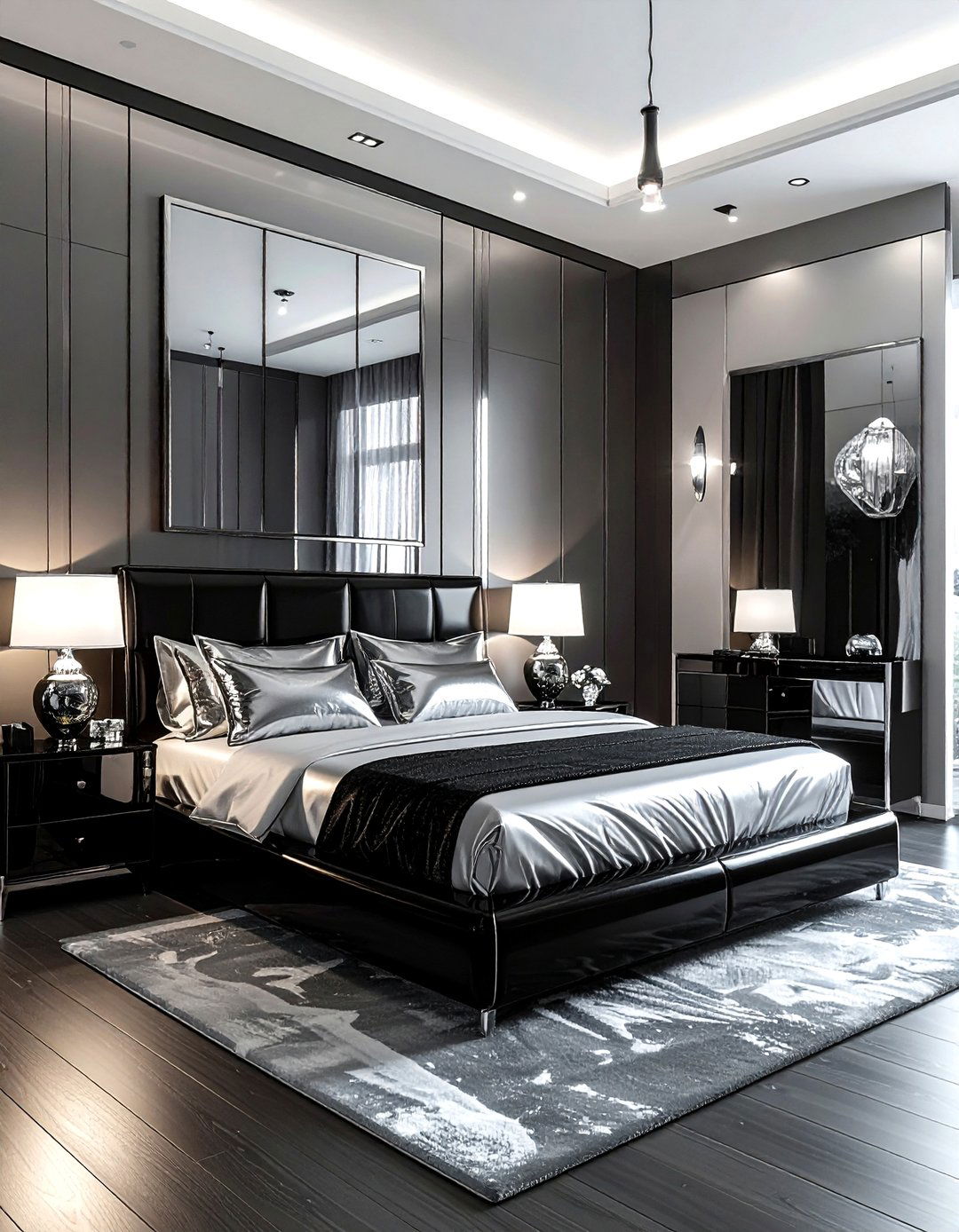Black and silver bedroom - 30 black bedroom decor ideas