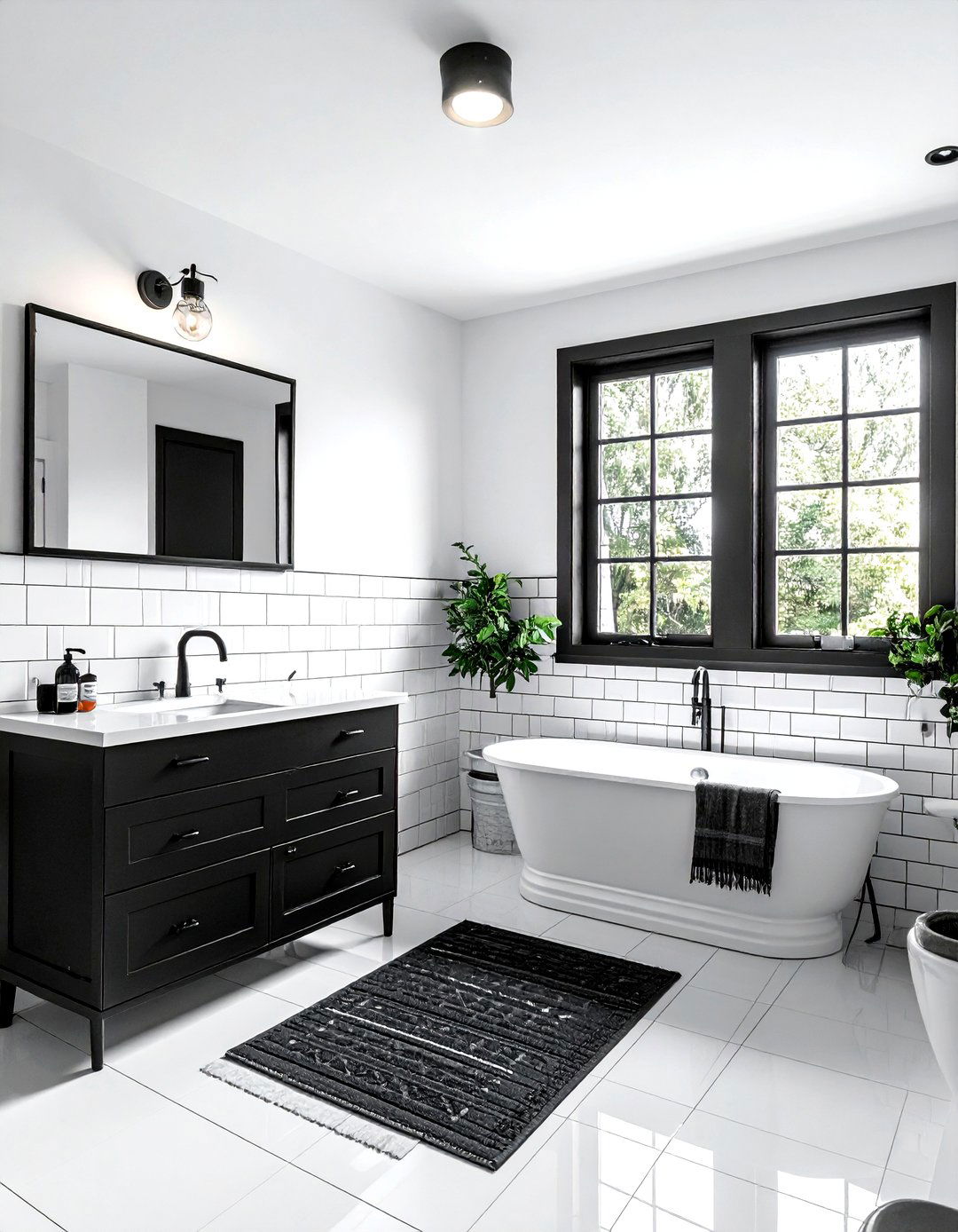 Black and white bathroom - 30 small powder room ideas